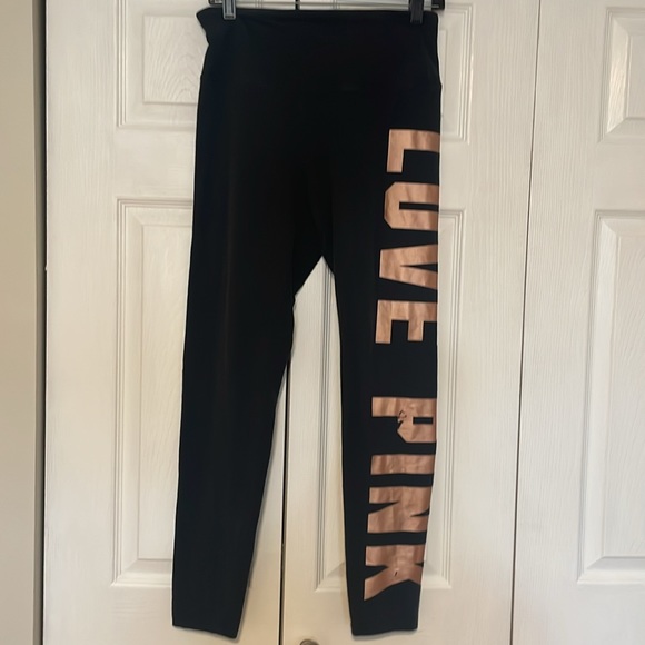 Pink by victorias secret sports leggins. Size large - Picture 3 of 6